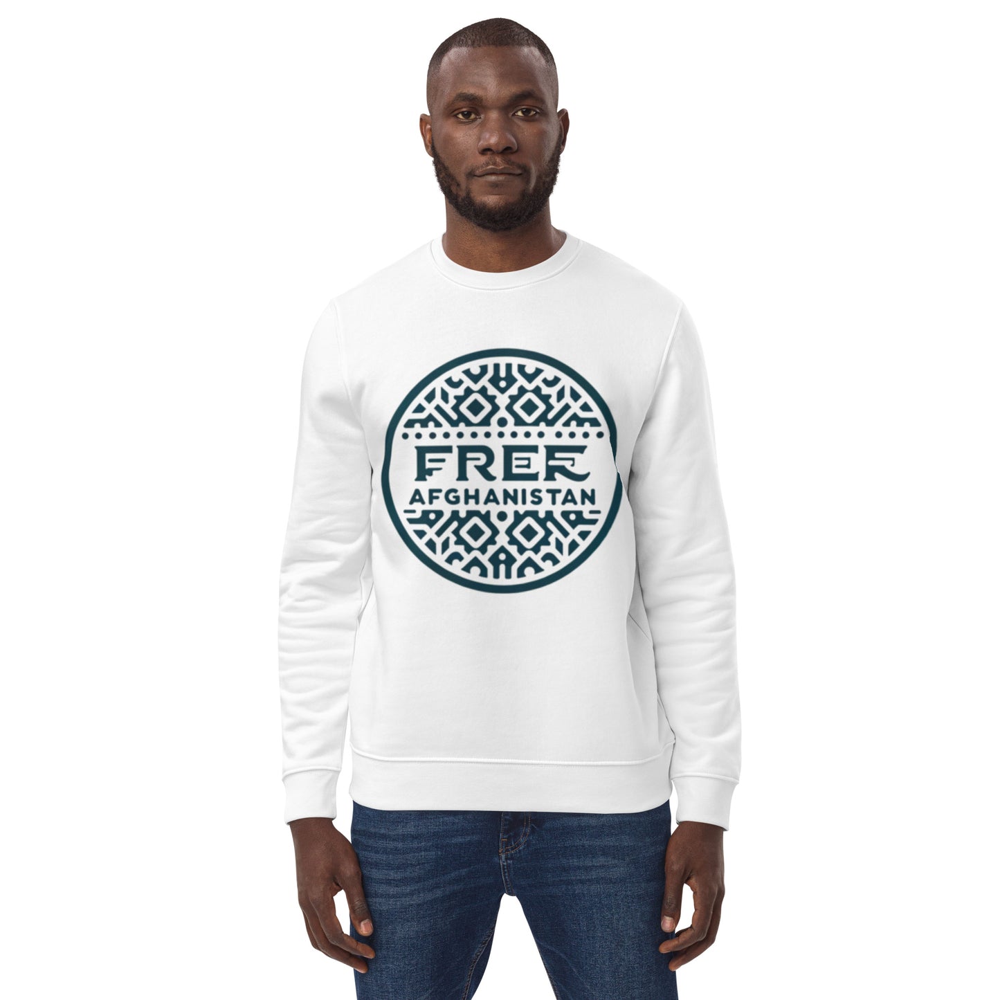 FE033.1 - Unisex Bio-Pullover - Sweater - Sweatshirt - Free Afghanistan 2 - petrol logo